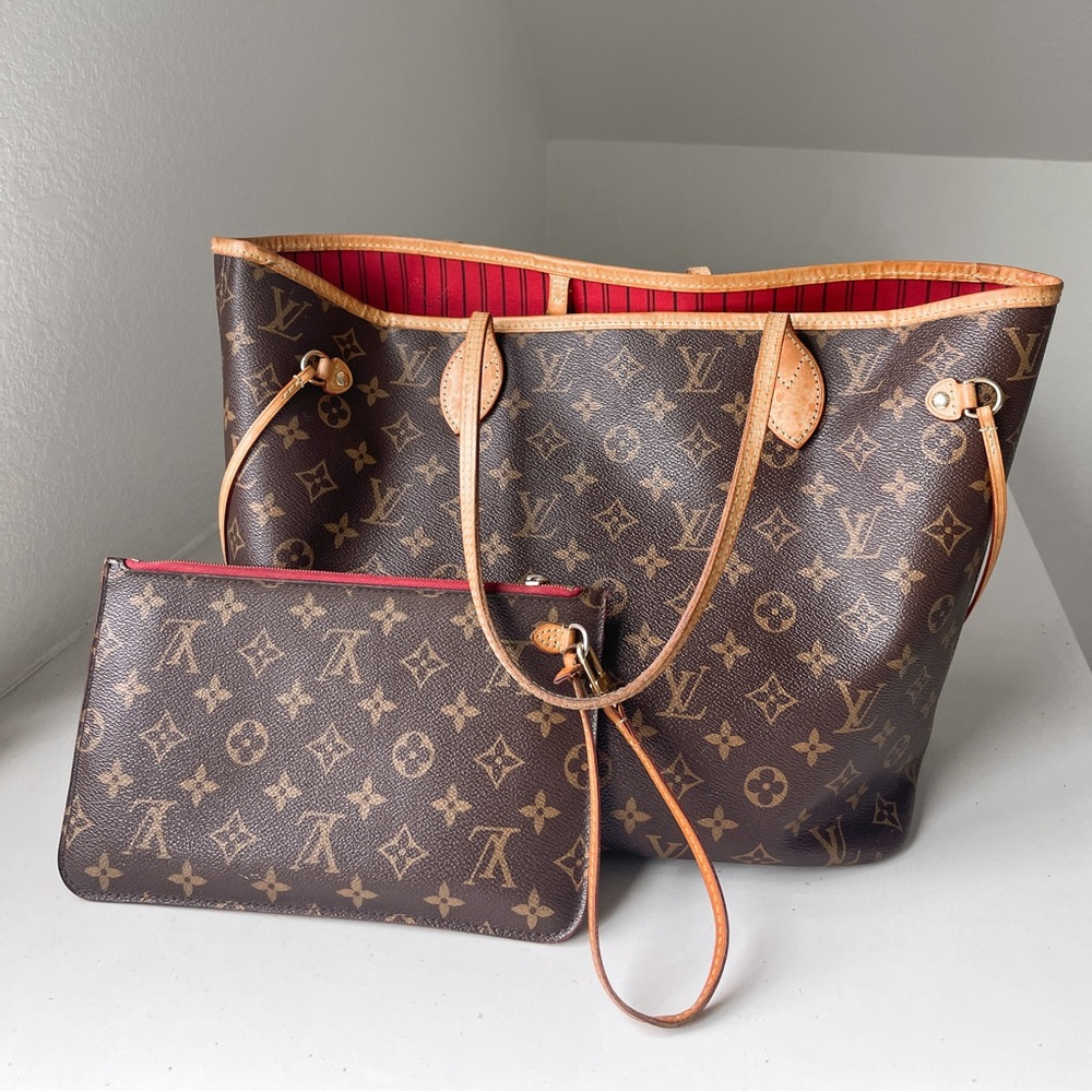 Louis Vuitton Neverfull MM with Pouch Authentic
